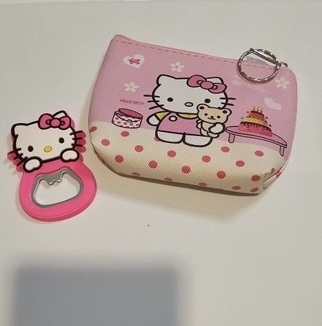 Cute Set Of Coin Purse and Magnetic Bottle Opener