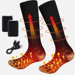 Heated Socks for Hunting, Upgraded Rechargeable Electric Heated Boots, 4000 mAh Battery Powered Heated Socks for Women for Outdoor Fishing 6-12 US 