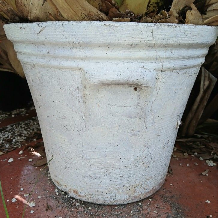 Large Antique Cement Planter With Drainage Home & Garden