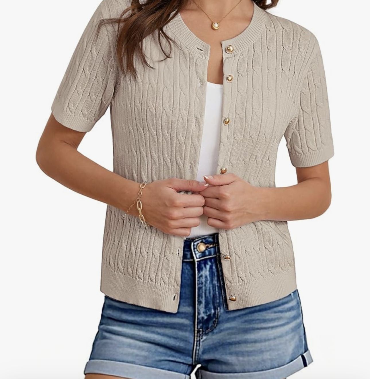 Grace Karin Apricot Short Blouse/Cardigan Size S