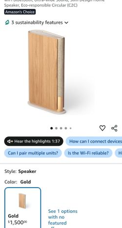 Bang & Olufsen Beosound Emerge Wi-Fi Multiroom Speaker - Gold