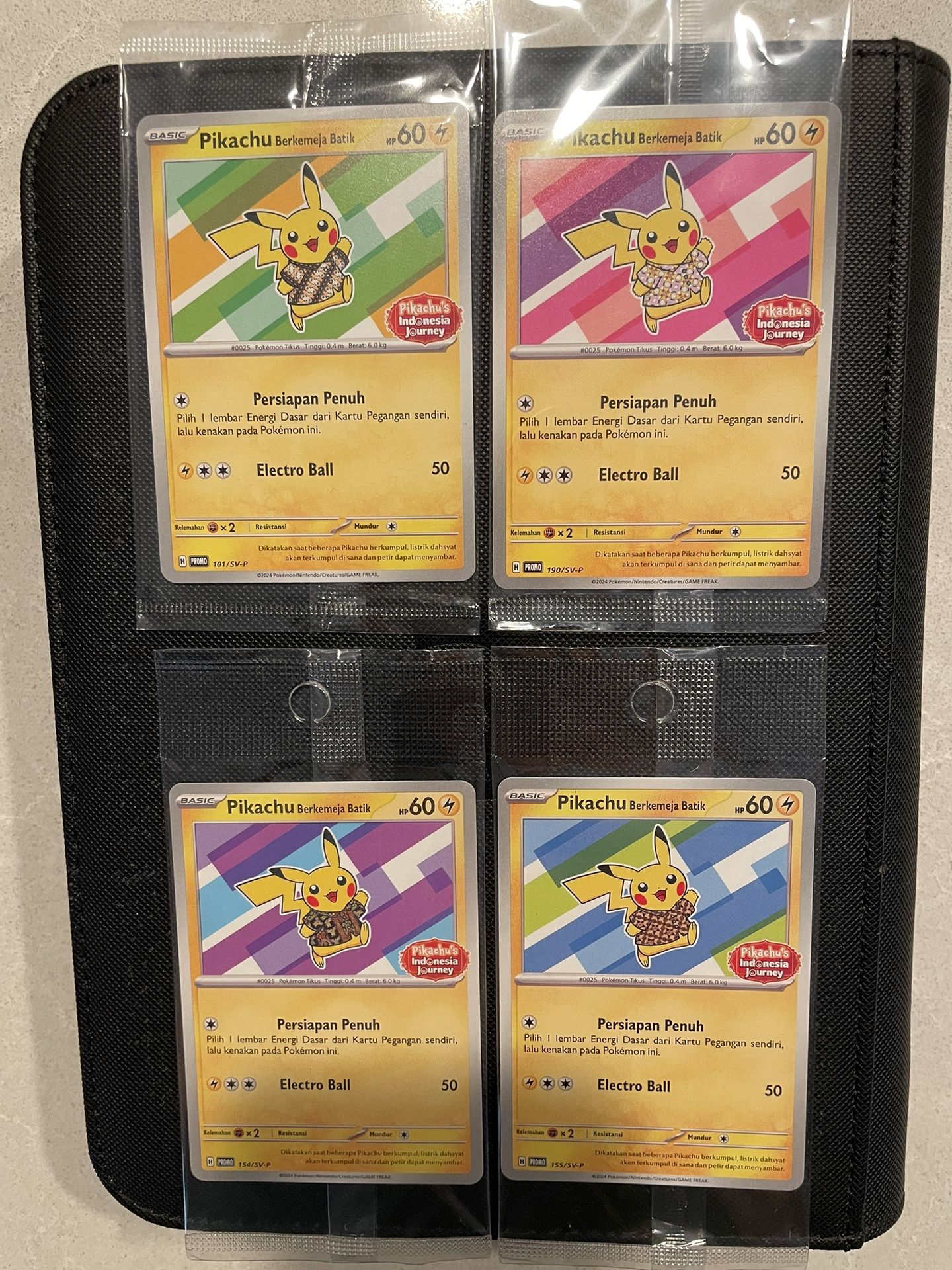 Pikachu Batik Shirt Promo Set *SEALED MINT* Indonesian Pokemon Scarlet Violet Black Star