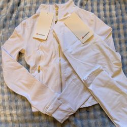 White & Gold Zipper Lulu Set