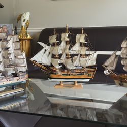 Hand-Craft Wood Sailing Boat  Ship Sailer Nautical decor