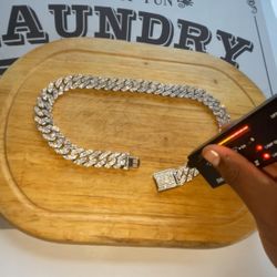 22mm Iced Out Moissanite Cuban Link Chain 