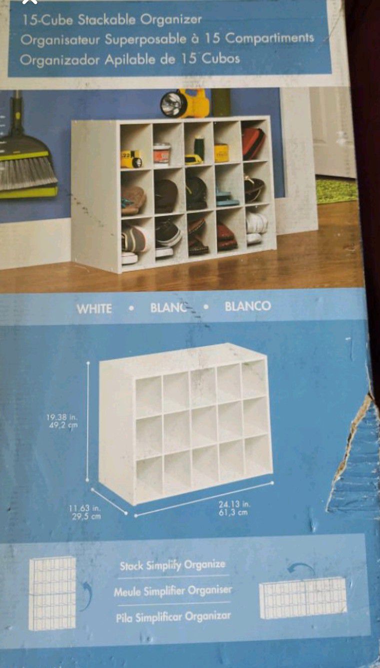 White 15 Cube Organizer