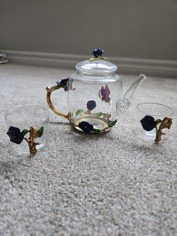 New miniature glass enamel teapot set