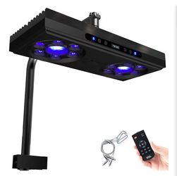 Aquarium Light- 140W Reef Light Wide Coverage Sunrise Sunset Moonlight Saltwater Lights for Coral with Master Slave Group Control & Timer & Screen