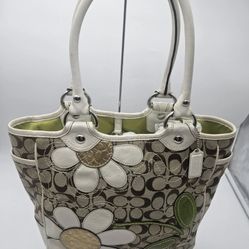 Y2K Coach F14724 Limited Edition Signature Bleecker Daisy Tote Bag   