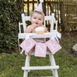 Jenny Lind Vtg Wooden Highchair Wood High Chair 1st Christmas Birthday 