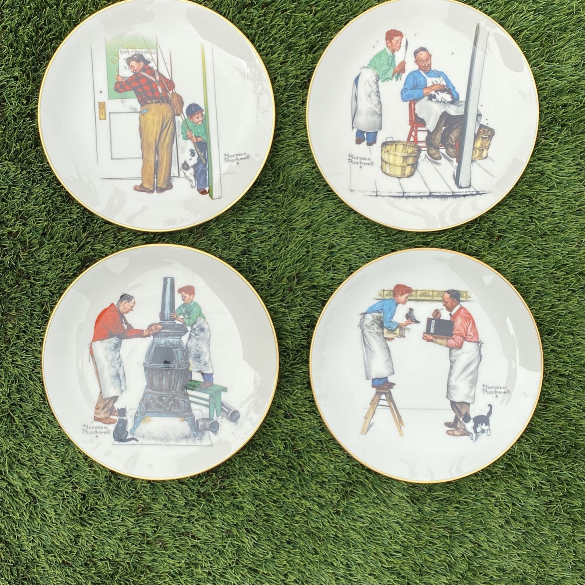 Norman Rockwell Plates - Spring, Summer, Fall, Winter