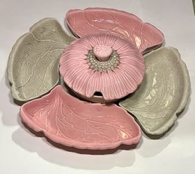 c. 1952 Valley Vista Pottery Party Serving Set w/ Trays & Covered Bowl
