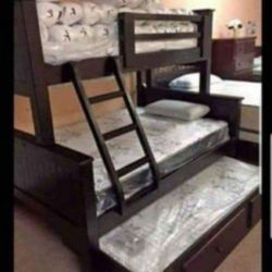 Bunk Beds Twin Full Full Pinewood Colors ******Literas Madera 100%****