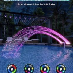 Solar Pool Fountain with 10-Color Lights