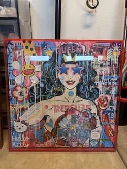 Colorful Pop Art Canvas Print - QUEEN - $25