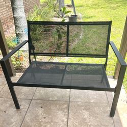 Black Mesh Patio Bench/Settee