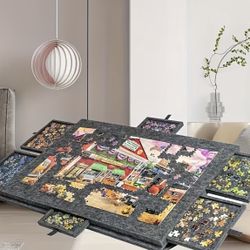 Puzzle Table with a 2-In-1 Slanted Design for The Stand And Cover, Allowing for Comfortable Long Hou