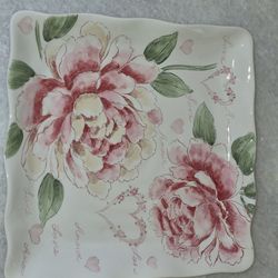LOVE AMORE Roses Floral Platter