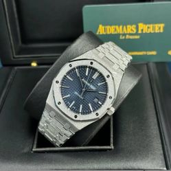 Audemars Piguet Royal Oak Blue Arak ® Dial Iced Out Moissanite 