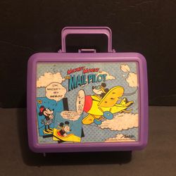 Mickey Mouse 🥪🐭 Lunchbox In The Mail Pilot Lunch Box 1992 Aladdin Disney Vintage Lunchbox pail