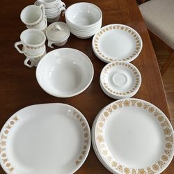 Vintage Corelle By Corning Dish Cups Plates Set Lot