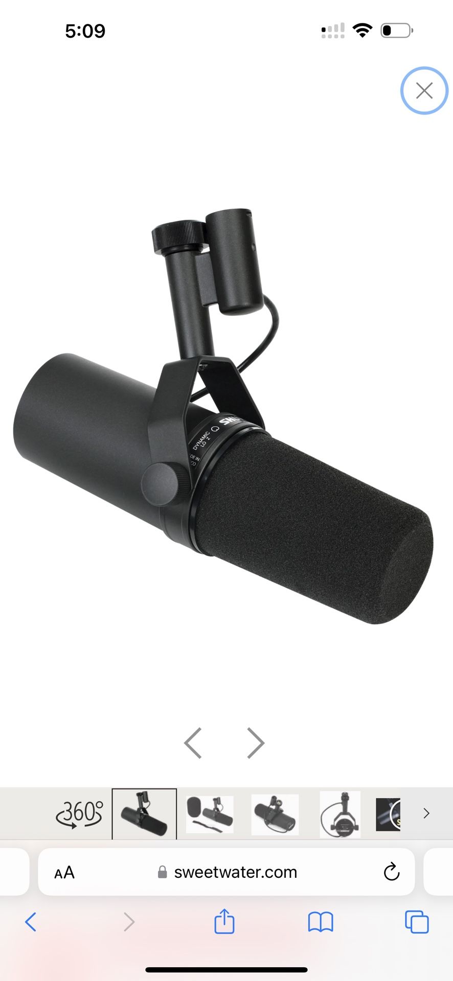 Shure SM7B Cardioid Dynamic Vocal Microphones  