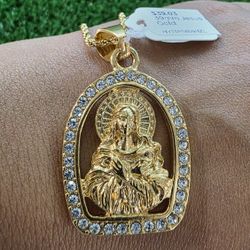 39mm jesus with stone stainless steel  pendant with chain