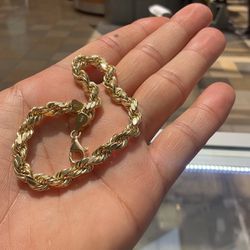 10KT Yellow Gold Rope Bracelet 