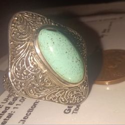 Tibetan Turquoise Silver Ring 