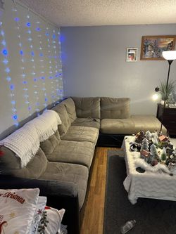 Huge Couch (Wear And Tear) Good lil Garage Set Up 