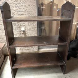 Antique Wooden Bookshelf 3 Tier 38” Tall 