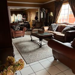For sale 3 piece living room set large sofa, love seat, and individual sofa