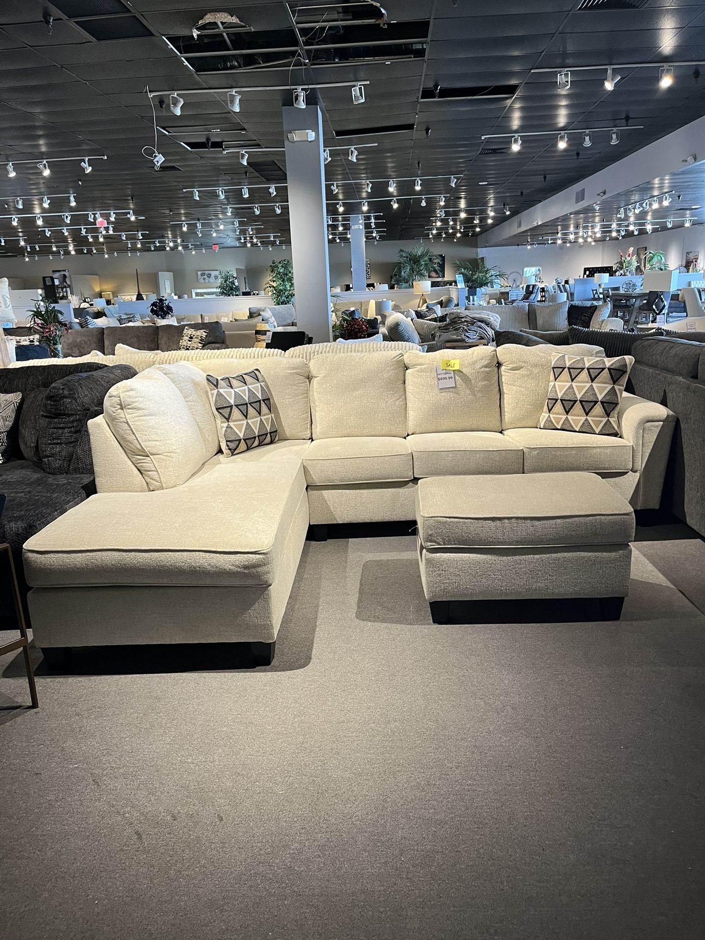 Ivory 2pc Chaise Sectional Couch