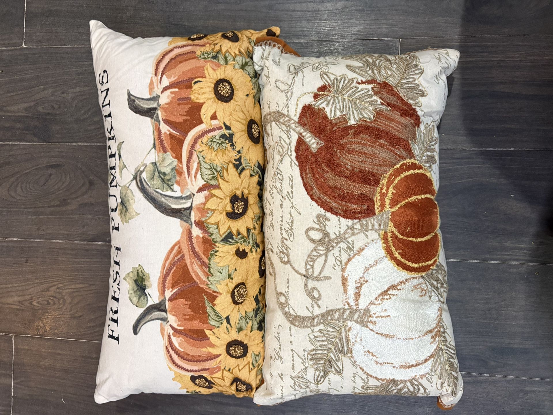 Fall harvest pumpkin throw pillows