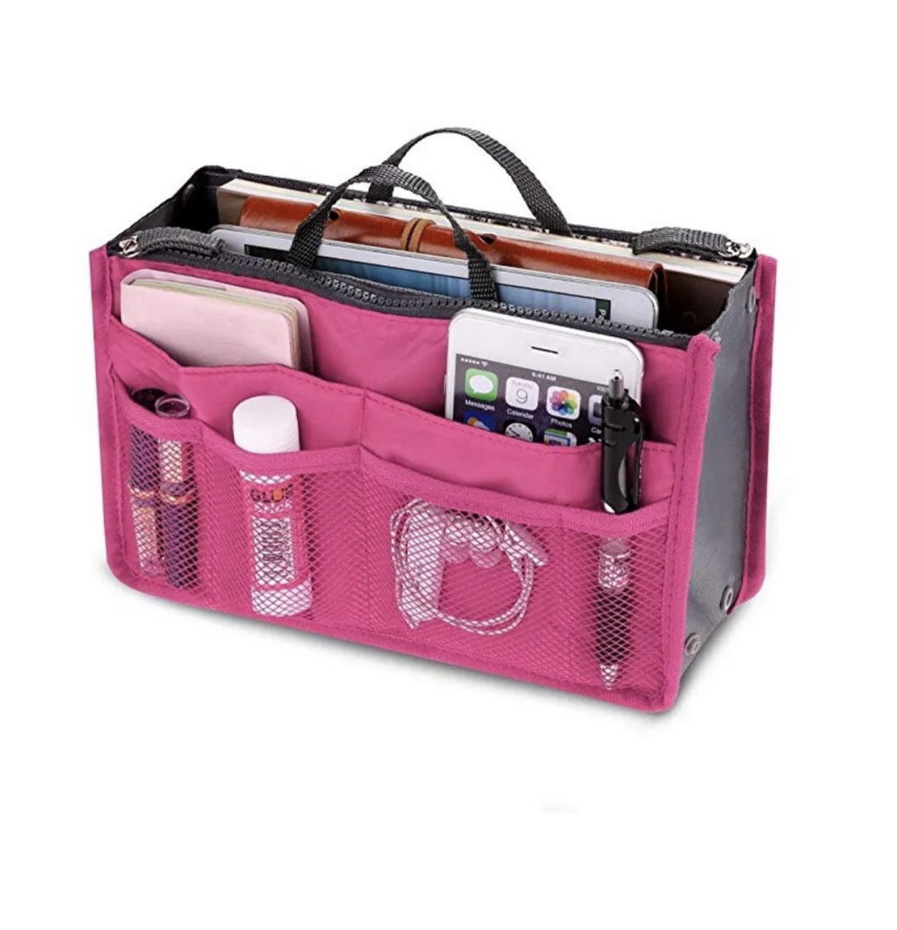 Women Multi-Pocket Travel Handbag Organizer Insert w Zipper Handles Purse  Liner Rose Pink for Sale in Cary, NC - OfferUp