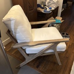 Modern White Coastal Armchair 