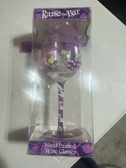 FREE!! New Wine Glass Hand Painted