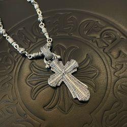 Handsome cross square monument necklace