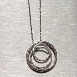 Sterling Silver And Diamond Necklace (pls Read Description Below)