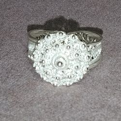 925 Sterling Silver Ring Floral