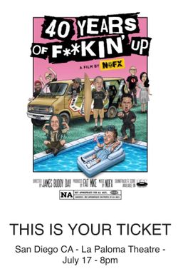 NOFX 40 years movie ticket