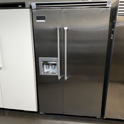 VIKING 48”WIDE BUILT IN SIDE BY SIDE REFRIGERATOR STAINLESS STEEL 