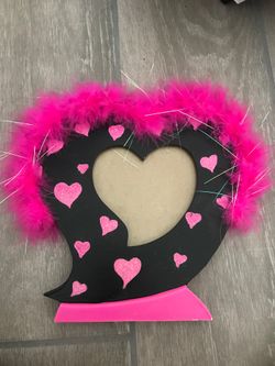 Pink heart picture frame