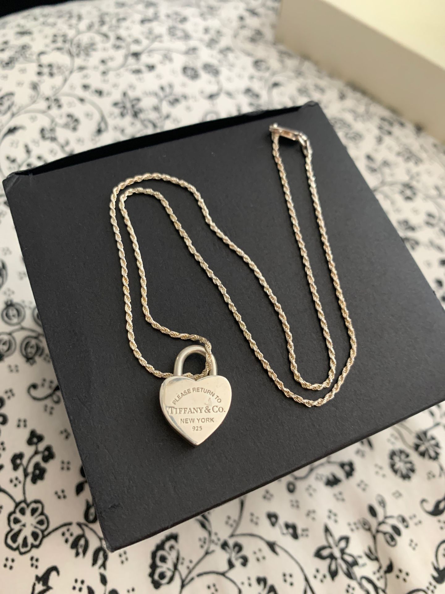 Tiffany silver locked heart necklace