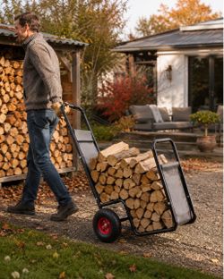 🔥 New Firewood Cart with Pneumatic Wheels — Only $16.99!