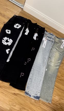 Purple Jeans And Denim Tears Jeans