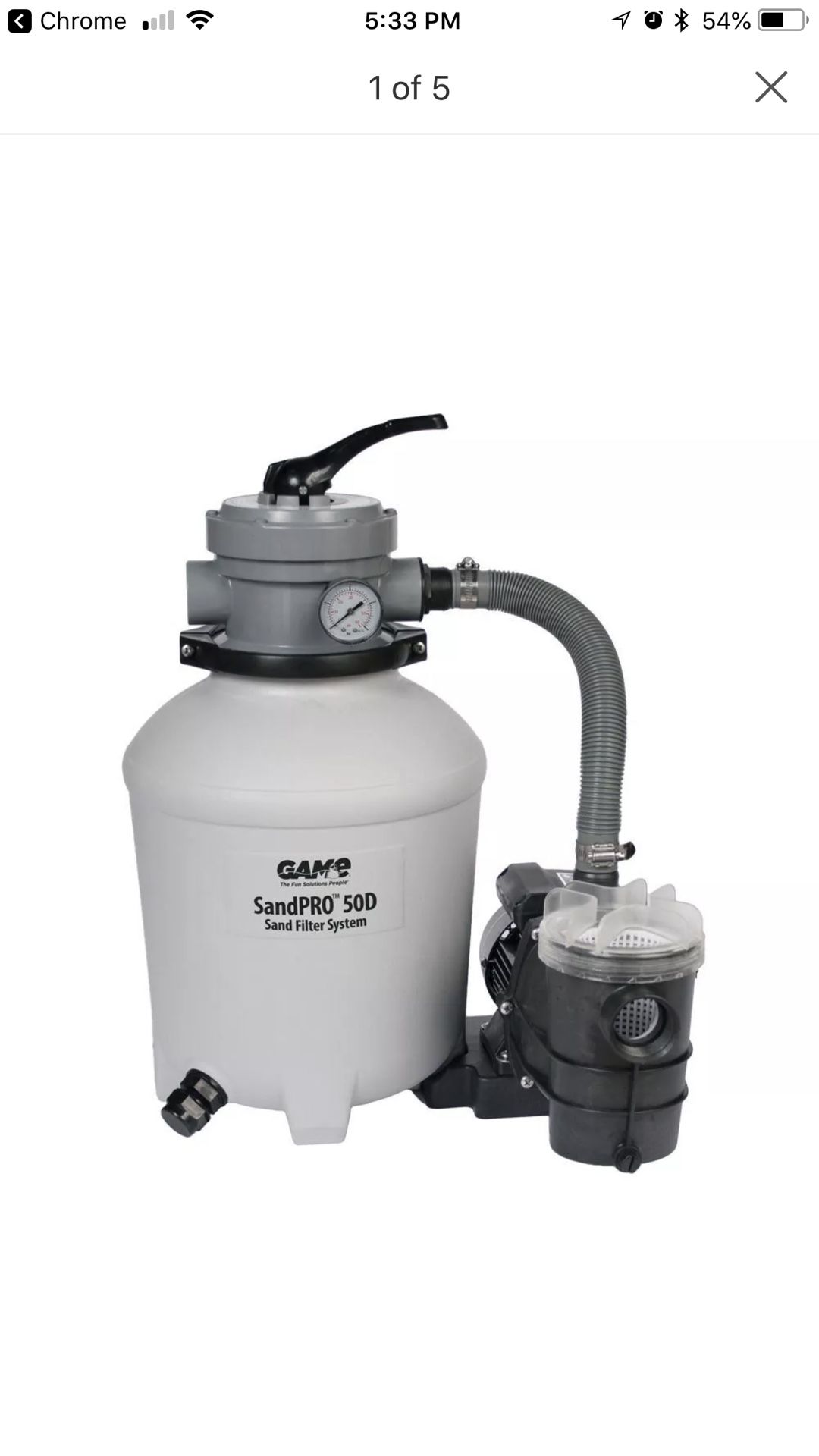 1/2 HP PUMP SAND FILTER -Game model 72715