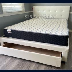 Queen White Euro Plain With Ortho Matres!!