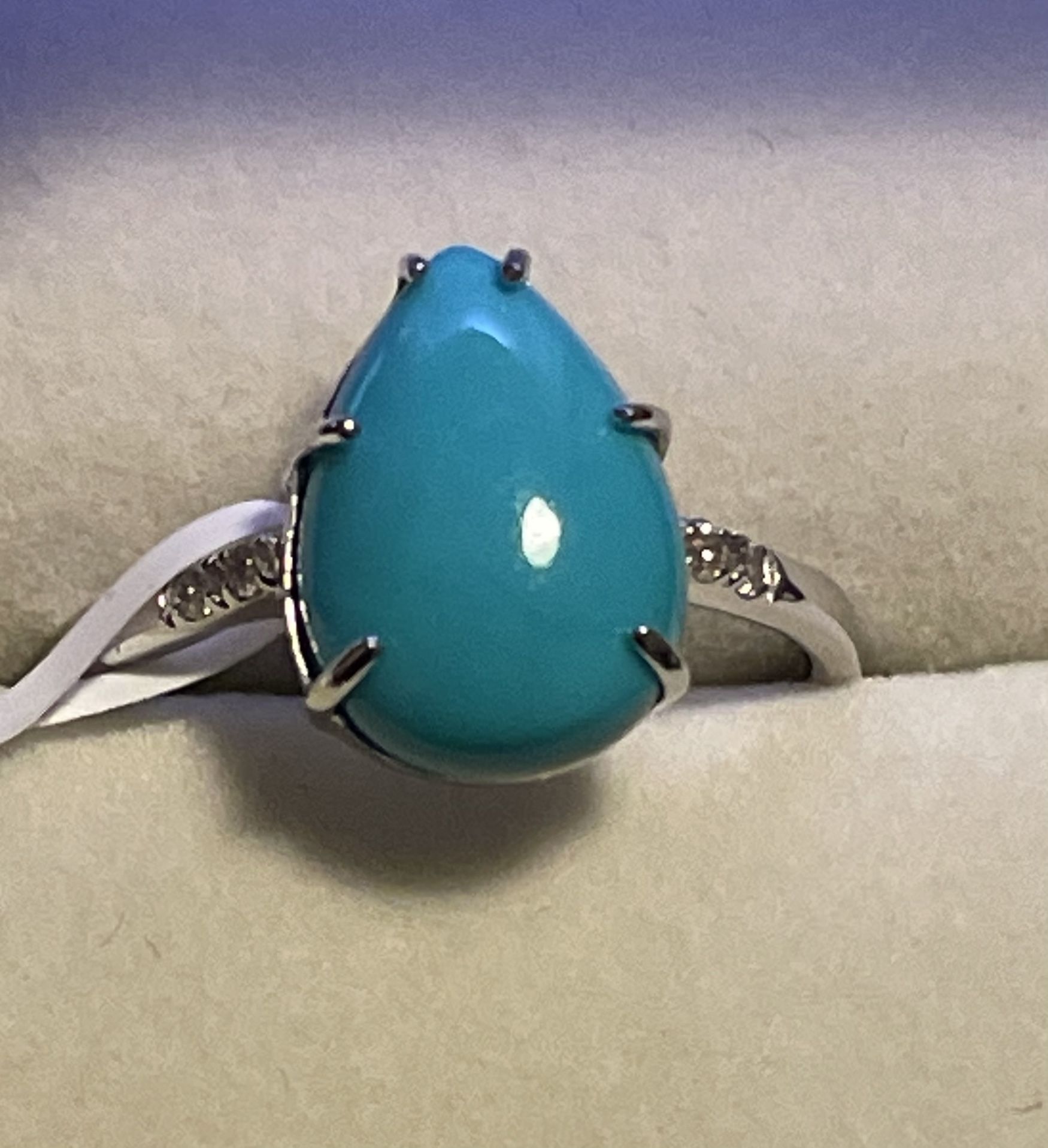 Sleeping Beauty Turquoise and Diamond 10K Ring
