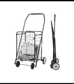 New Other Elevon Foldable Shopping Utility Cart With Rolling Wheels, Black